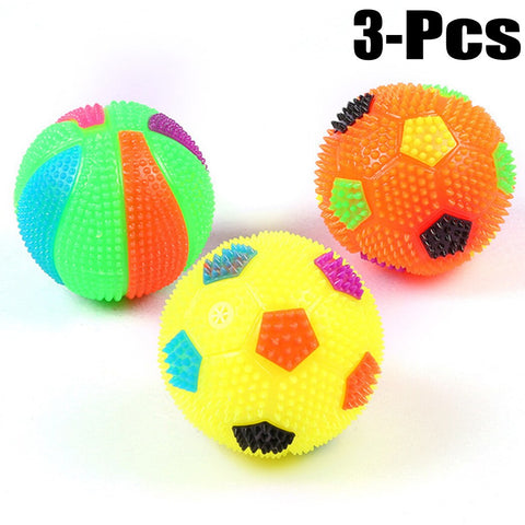 3 Pieces LED Bite-Resistant Flashing Dog Light Balls
