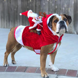 Christmas Santa Claus Riding Deer Dog Costume