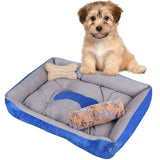 Washable Pet Floppy Comfy Plush Rim Cushion Nonslip Bottom Dog House With Blanket