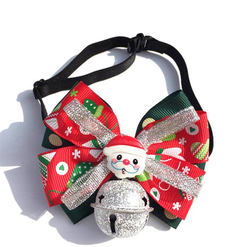 Cat Christmas Collar with Bow Tie