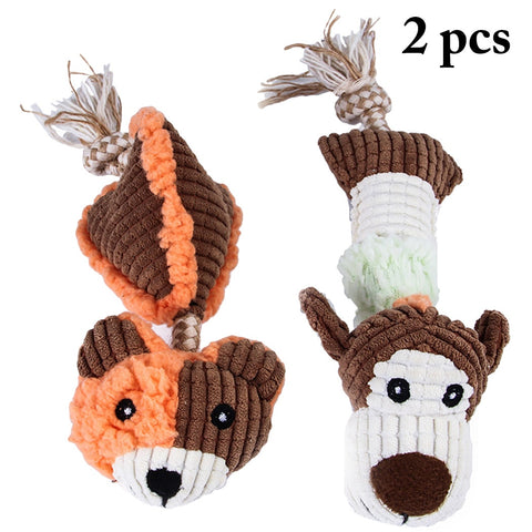 2 Pieces Fleece Durability Plush Dog Toys