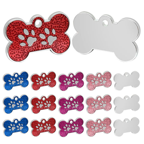 20/40 Pieces Cheap Wholesale Dog ID Tag 4 Color Glitter