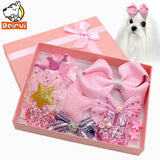 9 Pieces Dog Pink Hair Clips