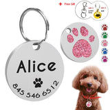 Glitter Personalized Dog ID Tag Customized