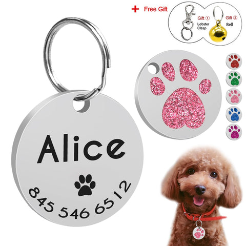 Glitter Personalized Dog ID Tag Customized