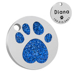 Glitter Personalized Dog ID Tag Customized
