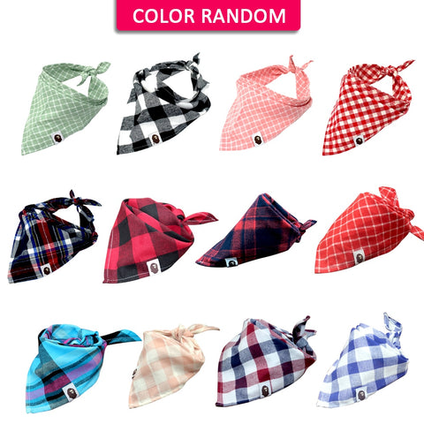 5 Pieces Dog Plaid Pet Scarf Bow Ties